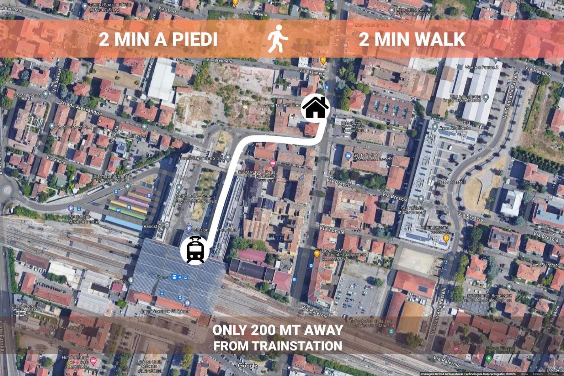 Stazione A 200M - Ampio Appartamento Con Parcheggio Notturno Gratis Parma Bagian luar foto